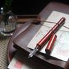 SeventyTwo Handmade Red Glass Dip Pen with Wooden Handle and Storage Case