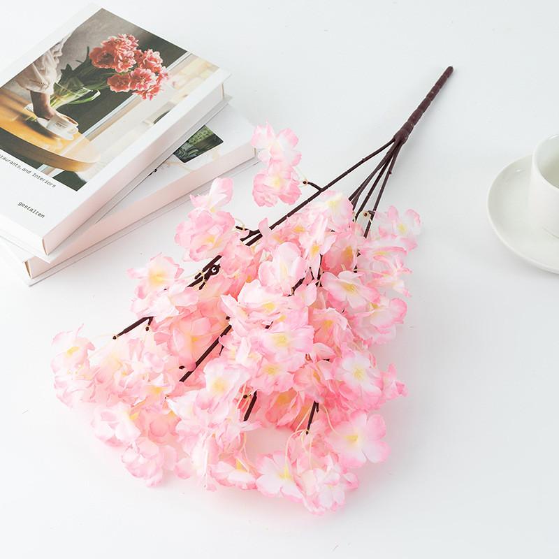 

Artificial Fiveprong Cherry Blossom Branch Wedding Pathway Decor For Outdoor Photography світло-рожевий колір
