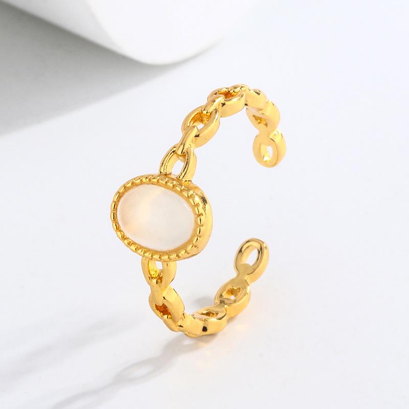 

PANJBJ 925 Sterling Silver Cat s Eye Ring for Women Geometry Vintage Grace Simplicity Ellipse Jewelry Gift Dropshipping