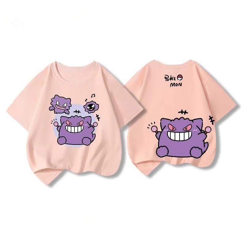 Potdemiel Summer New Pikachu Print Children's Cotton T-Shirt, Boys and Girls, Comfortable and Breathable Children's T-Shirt