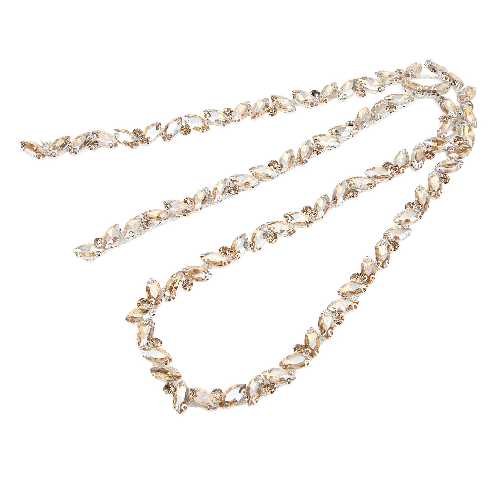 Catena con artigli in vetro, alta durezza, strisce di strass a fila singola colorate per abbigliamento, scarpe, gioielli white