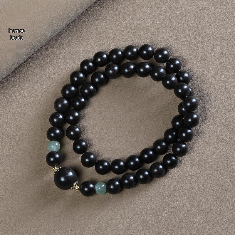 Ancient Style Double Circle Chinese Herbal Fragrance Bead Bracelet for Women - Handmade Prayer Beads