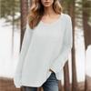 Women's Fashion Loose Lazy Style Round Neck Solid Color Long Sleeve Knitted Sweater