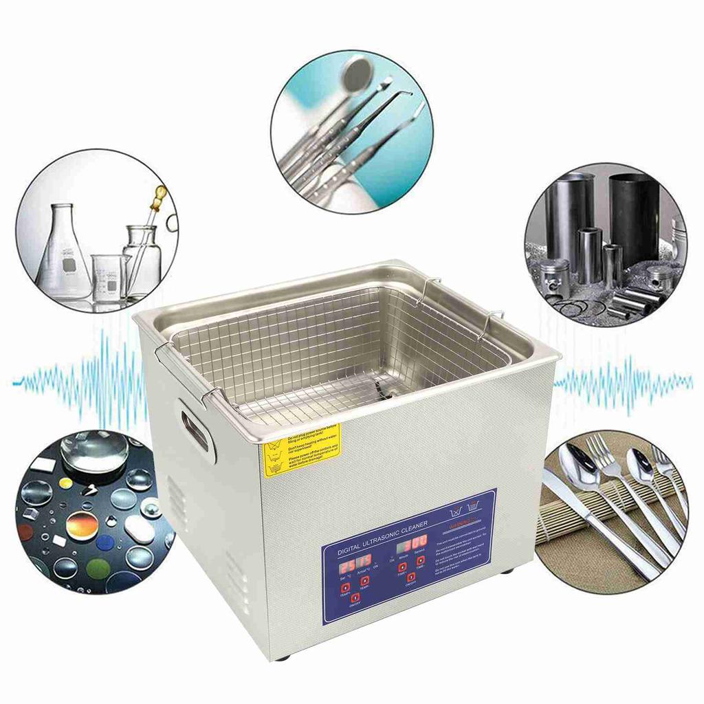 Ultrasonic Cleaner 15L Digital Ultra Sonic Tank Bath Cleaning Heater Timer PS‑60A
