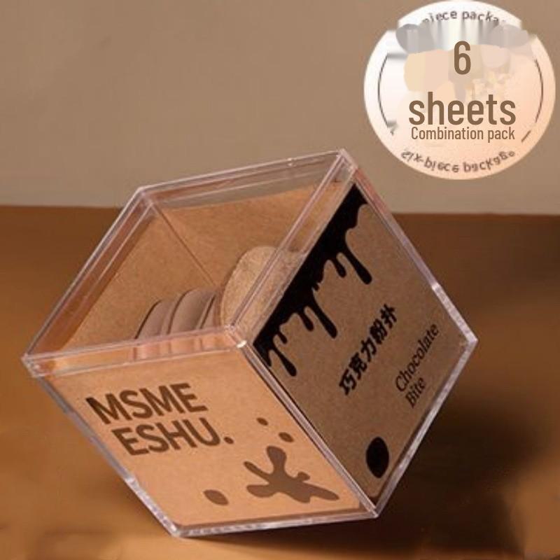 Guo Xiaoniu stílusú kettős felhasználású csokoládés keksz puff: Szuperpuha, bolyhos bőrből készült, nedves/száraz, nem nedvszívó alapozó eszköz.