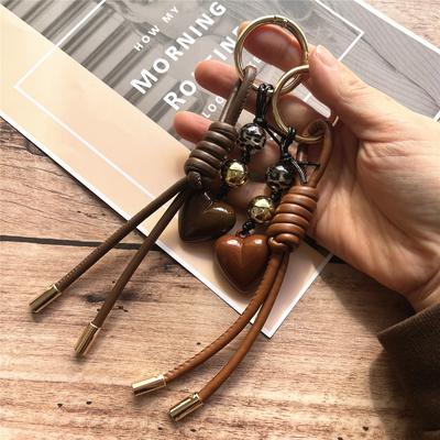 Female Keychain with PU Leather Lanyard for Keychain DIY Mobile Hanging Tape Accessories Rope Vintage Phone Cellular Decorations
