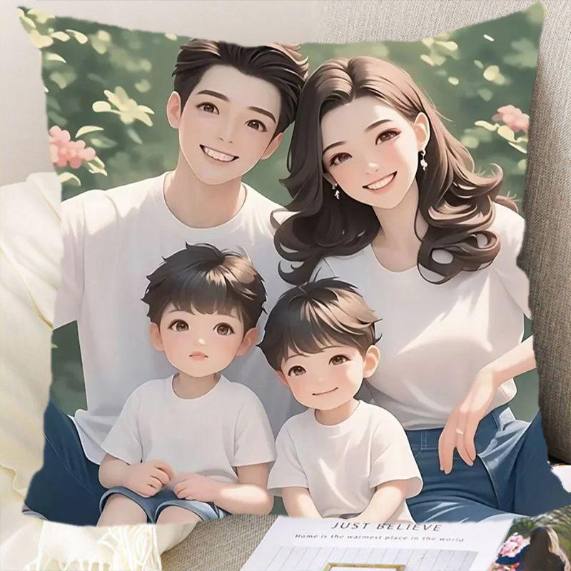 Eltern-Kind Avatar Kissen Paar Cartoon Schlafzimmer Taille Rücken Auto Sofa Kissen Doppelseitiges Kissen Geschenk