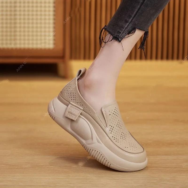 Fashion Women Platform Shoes Casual Slip On Shoes Fashion Loafers Ladies Sneakers Chaussure Soft-soled Femme Loafers Woman Sneakers