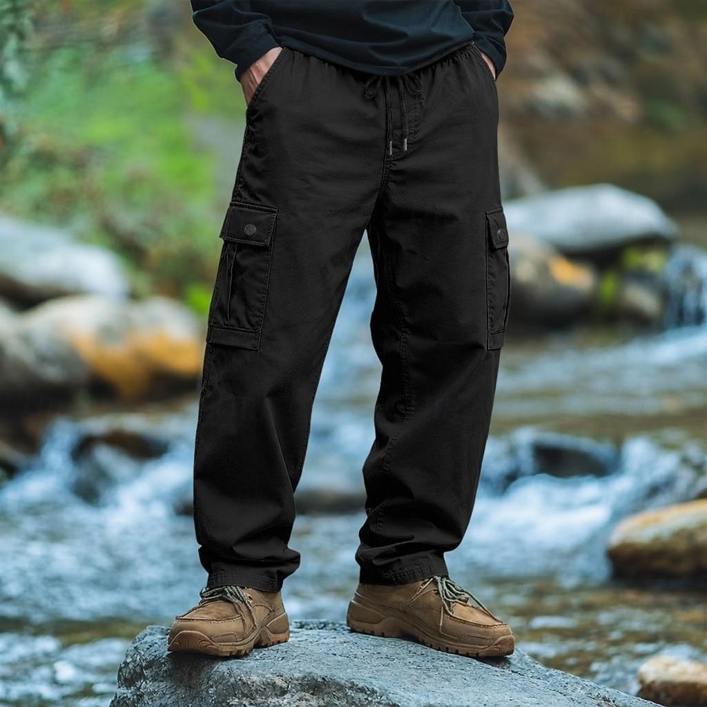 Leichte, atmungsaktive, weiche, bequeme Herrenhose mit vier Taschen, Tunnelzugbund, geradem Bein, lässige Sporthose für Streetwear