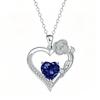 Rose Flower Love Heart Jewelry Wife Girlfriend Mom Daughter Anniversary Birthday Gift 12 Birthstone Necklace for Women