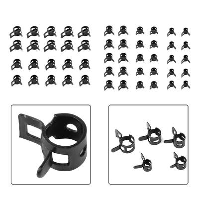High Quality 50PCS Black Self Clamping Spring Hose Clips for Quick Setup