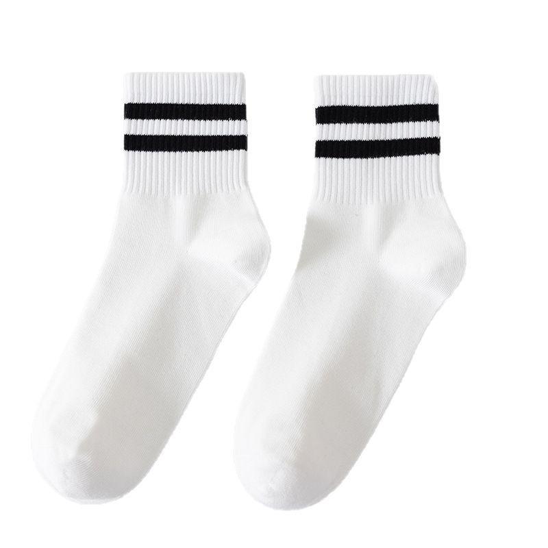 Fall/Winter Women's Pure Cotton Short Socks for Exercise Anti-odor Absorbent Sweat-Resistant Autumn Cotton Stockings Mid-Calf Socks