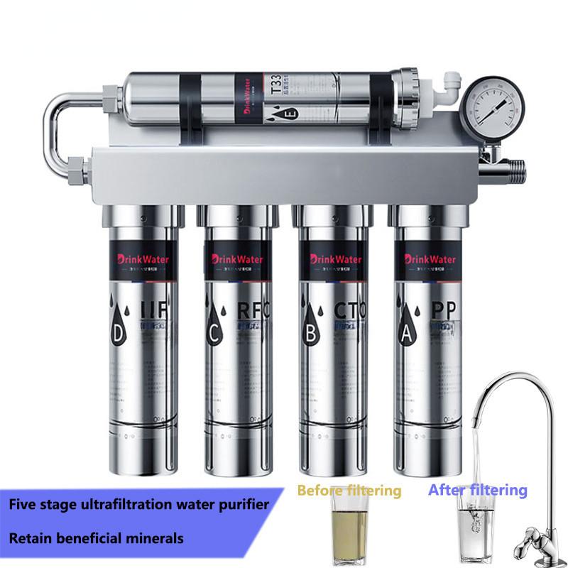 Water Filter System Household Kitchen Ultrafiltration Water Purifier 41*35*9cm Stainless Steel Direct Drink Tap Water Purifier