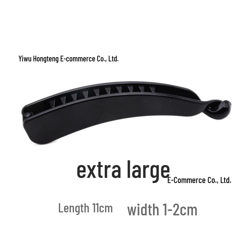 Korean Style Black Banana Hair Clip, 10/11cm, Large/Small for Ponytails