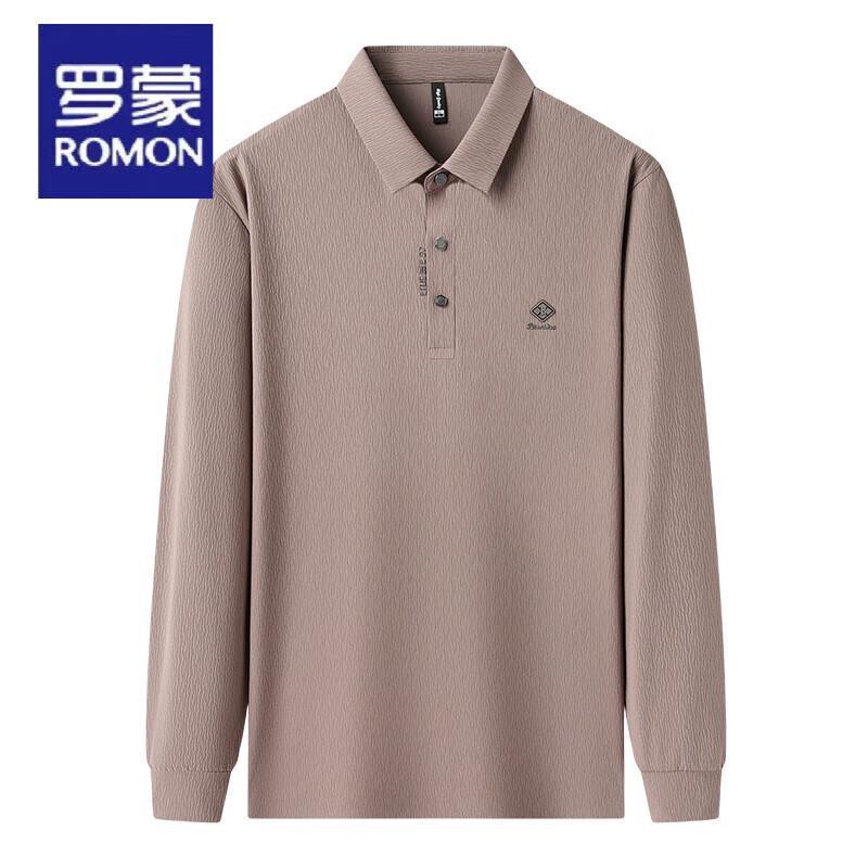 Romon Men's Long-Sleeve Non-Iron Polo Shirt