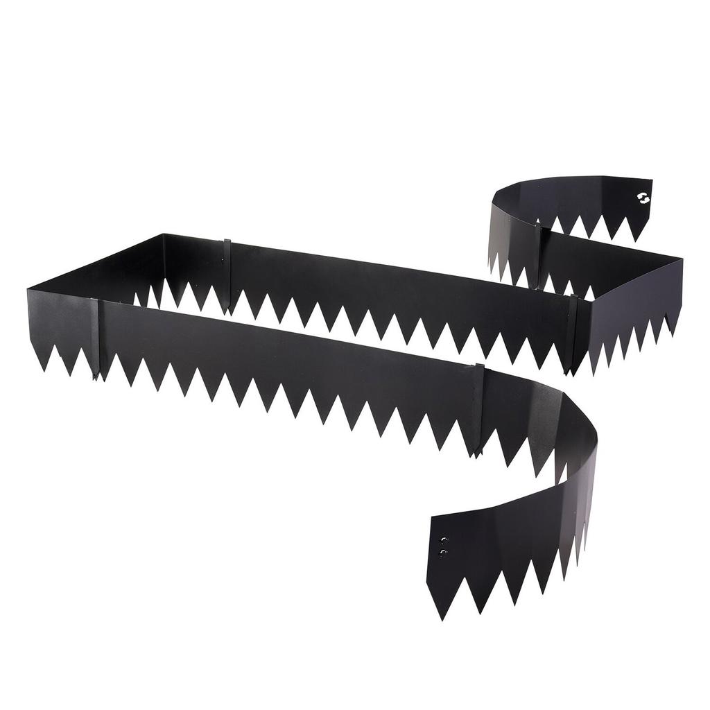 Galvanized Steel Landscape Edging, 6-Pack 1016 x 203 mm Metal Edging for Landscaping with 6 Mounting Clips, Bendable Metal Garden Edge Border for