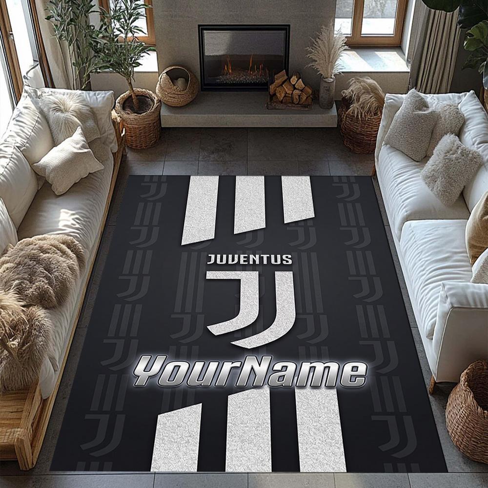 Juventus Customize Your Name Floor Mat Design for Living Rooms Hallway Entryway Bedrooms Anti-slip Rug Decorate Offices Best for Christmas