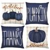 Halloween Pumpkin Decor Plaid Linen Throw Pillow Cover Living Room Sofa Lumbar Pillow Cushion