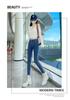 Women's High-Waist Skinny Denim Jeans - Dark Blue, Elastic, Plus Velvet, Spring 2024 Fashion.