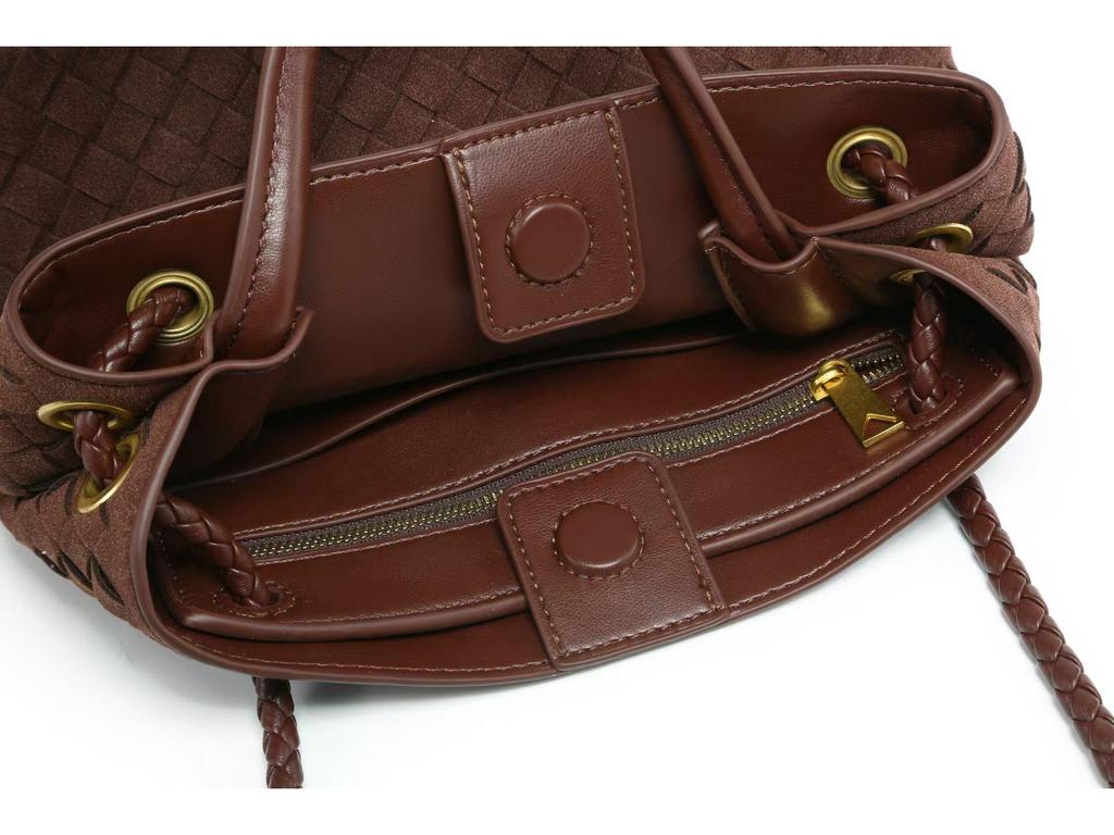 2024 Autumn/Winter Frosted Woven Crossbody Tote with Metal Butterfly Buckle for Women