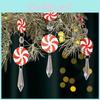 Cheerful 3pcs Plastic Candy Cone Hanging Ornaments For Holiday Decor