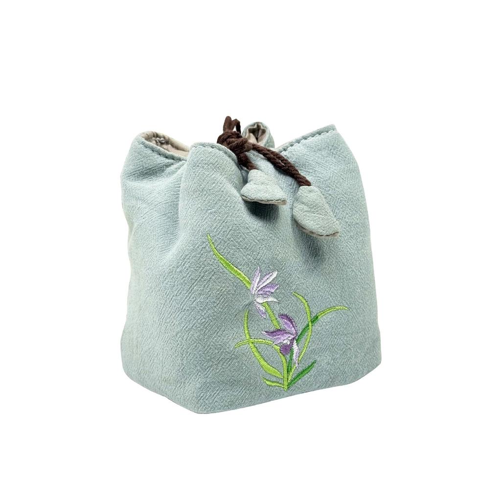 New Chinese Style Cotton Linen Tea Tasting Cup Bag - Thickened for Storage