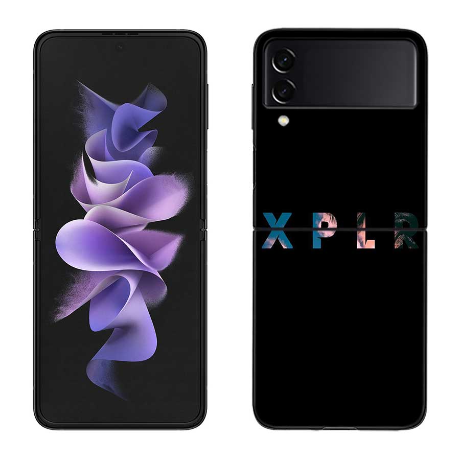 Sam and Colby XPLR Case For Samsung Z Flip 6 5G Galaxy Z Flip 5 4 3 5G Black Hard Cell Phone Cover Luxury PC Shell Coque