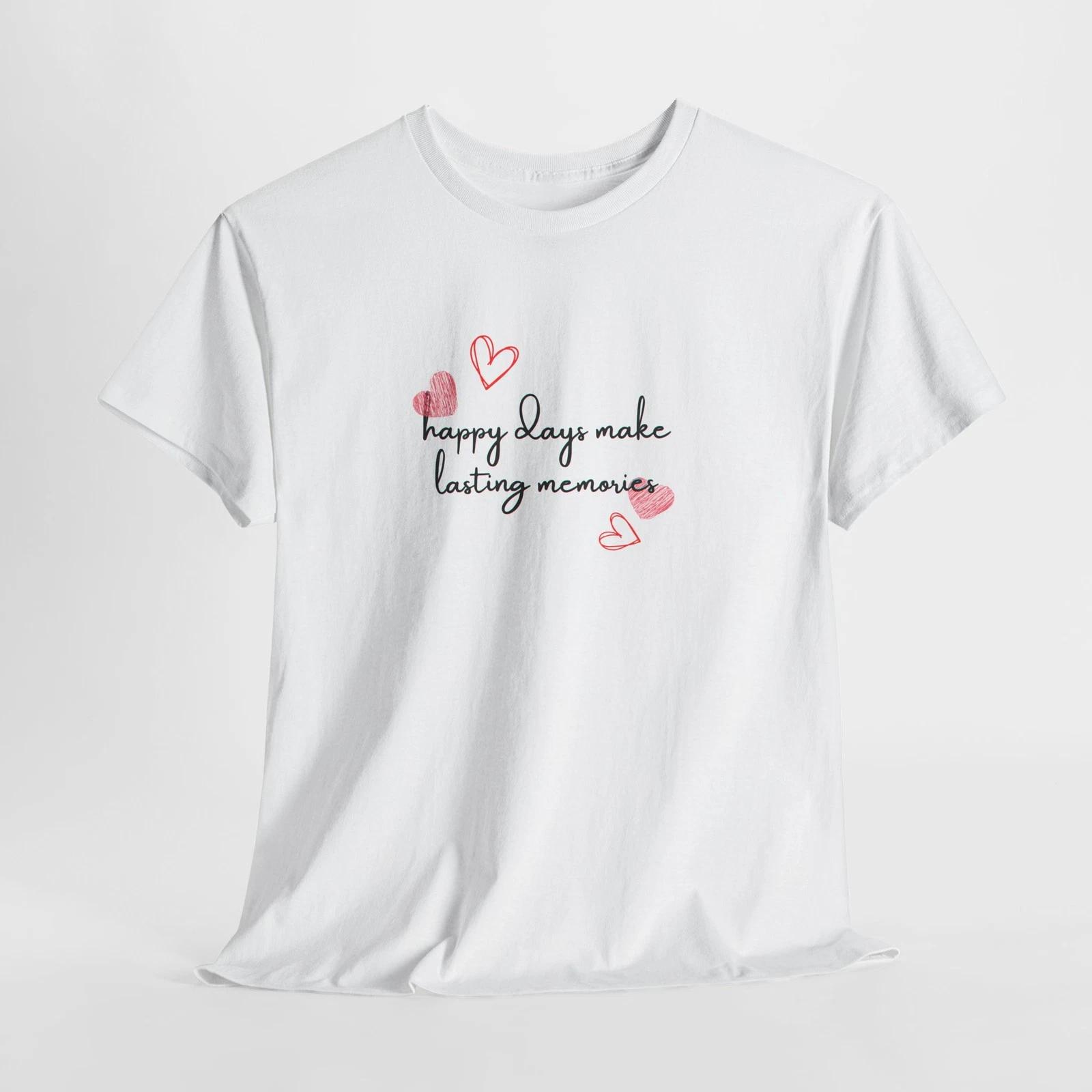 Хлопковая футболка  Счастливые дни , Унисекс футболка, Милый подарок для друзей, Повседневная одежда, [...] 4XL