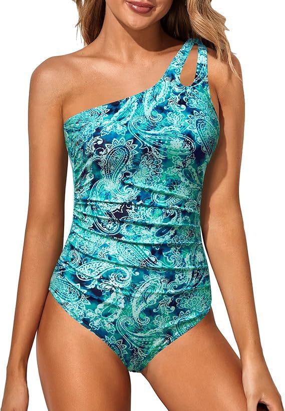 Summer New Tight-fitting One-shoulder Double-strap Swimsuit Seaside