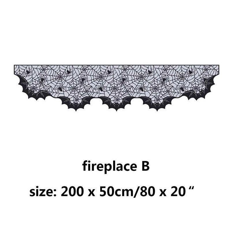 Spooky Black Lace Table Runner Featuring Intricate Spider Web Design For Halloween