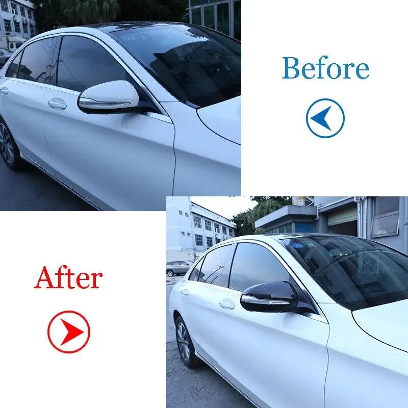 For Benz E GLC S C Class W205 W213 X253 W222 W238 LHD ABS Car Side Mirror Cover Wing Cap Exterior Door Trim Adhesive Sticker