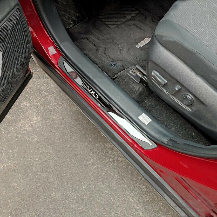4pcs For Nissan Rogue Car Accessories Door Sill Scuff Plate Cover Protector Trim