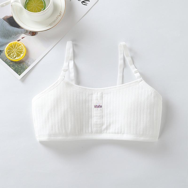 

«Новый бюстгальтер для девочек из чистого хлопка — тренировочный жилет для школьников» One Size (Fits 65-105 Jin) белый