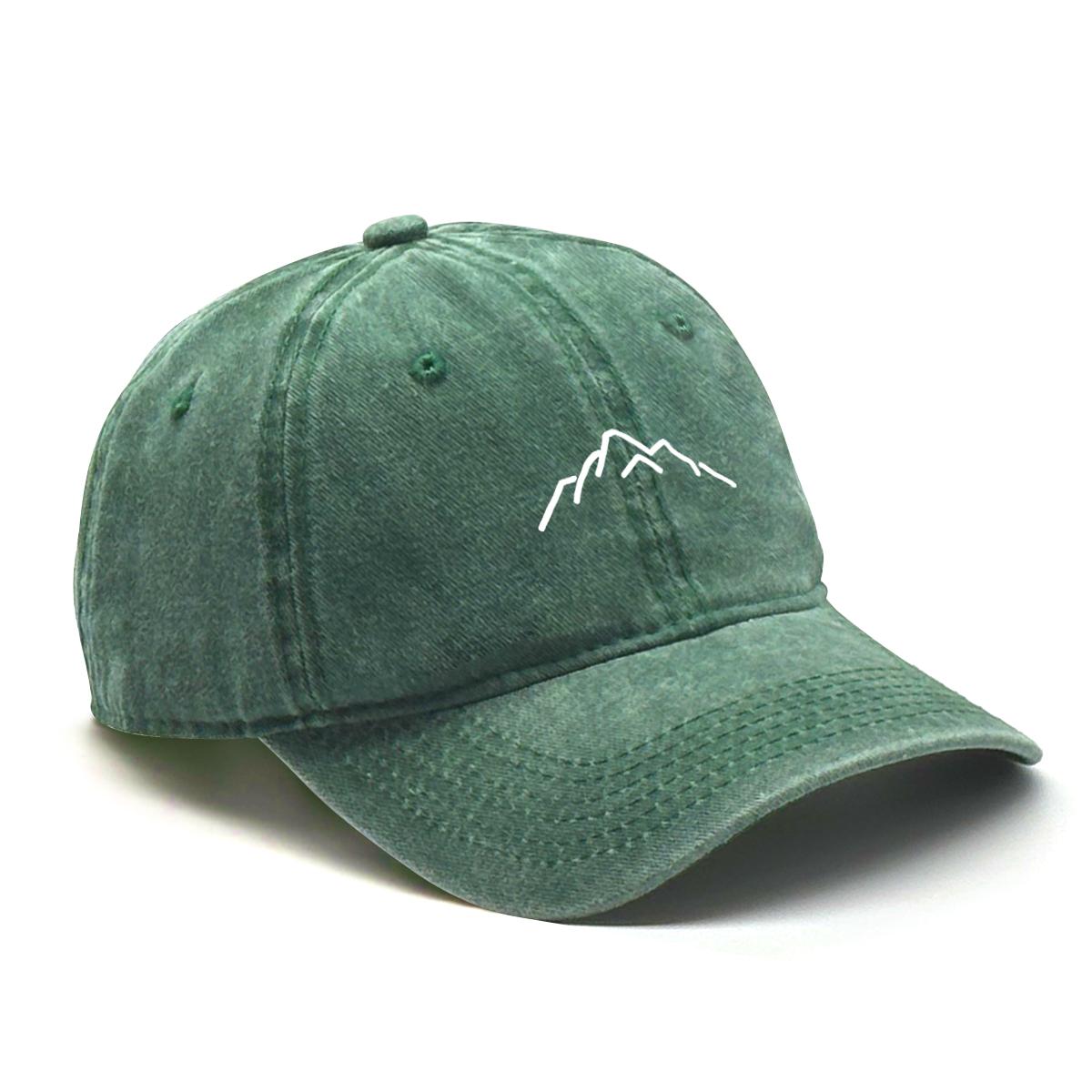 

Mountaintop Print Adjustable Baseball Caps Mountain Range Dad Hat Casual Snapback Baseball Cap Ideal Choice For Outdoor зелений