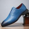 Mens Oxford Shoes Breathable PU Leather Round Toe Lace-Up Casual Retro Style