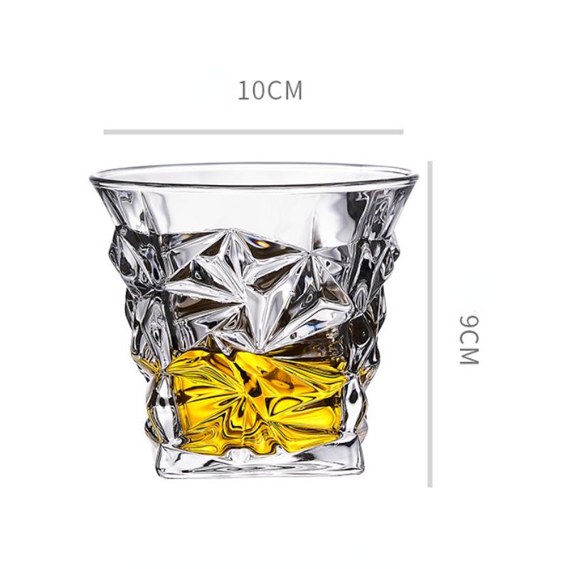 

290 мл Стакан для виски Утолщенные Прозрачные Бокалы для вина Резной узор Роскошные Подарки для воды Чая Напитков Чашка Бокалы большой вместимости 290ml