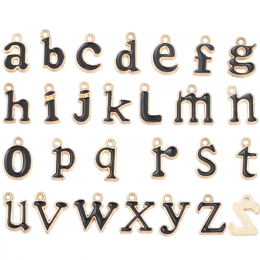 26pcs/lot Alloy Drip Oil Pendant Colorful A-Z English Letter Charm Pendant For DIY Handmade Earrings Necklace Gift Accessories