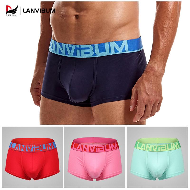 Herren Trendige Baumwolle Mid-Waist Sport Boxer Briefs - Sexy Koreanischer Stil, Übergröße, Vierseitiges Design