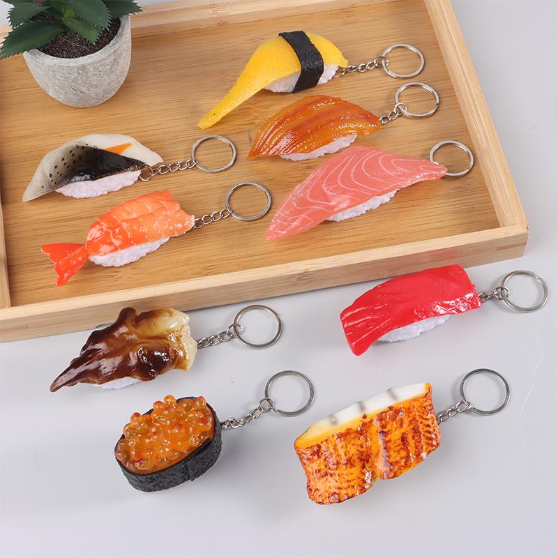 Buy Simulation Fake Sushi Keychain Fun Keychain Rice Ball Salmon Model ...