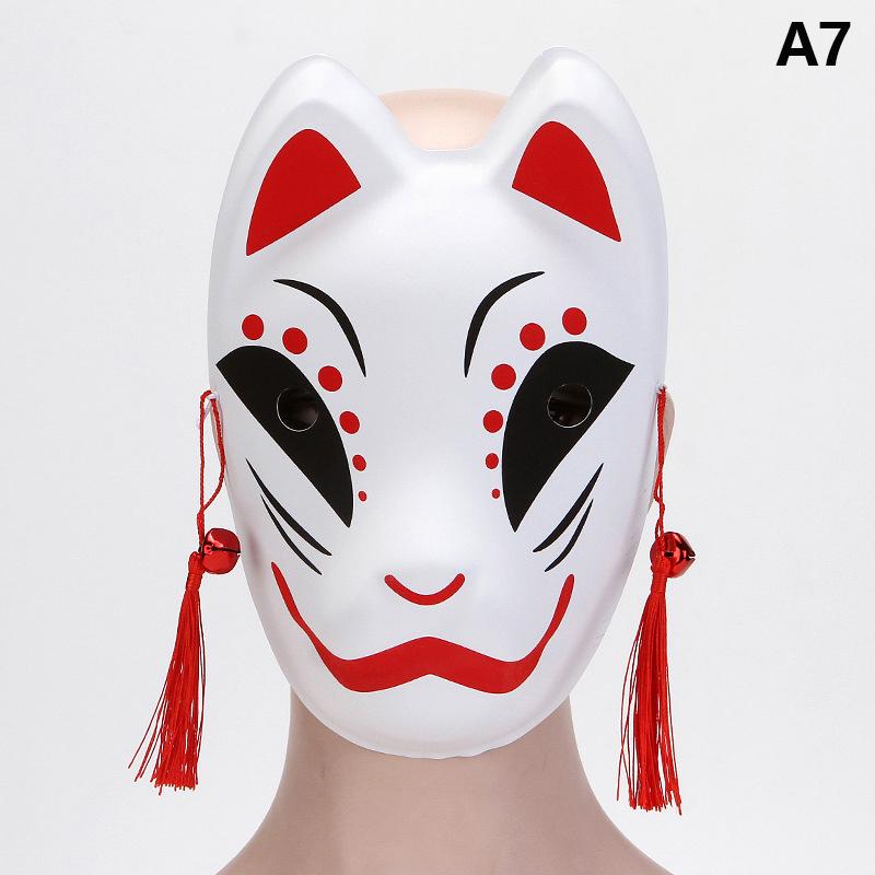 1ks Anime Fox Masky Half Face Cat Mask Masquerade Festival Party Cosplay Rekvizity