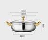 12 Inch Stainless Steel Nonstick Deep Frying Pan Hot Pot with Lid Soup Pot Wok Two Handle Hold PFOA Free, Dishwasher Oven Safe