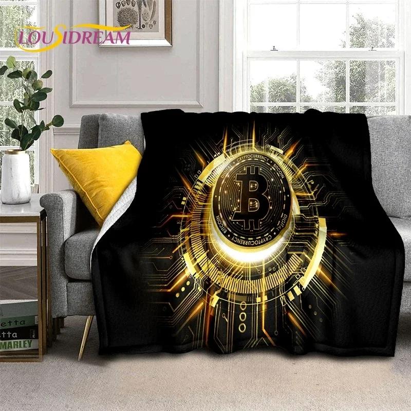 Bitcoin Virtual Currency NFT Soft Flannel Blanket for Beds Bedroom Sofa Picnic,Throw Blanket for Cover Outdoor Leisure Nap Gift
