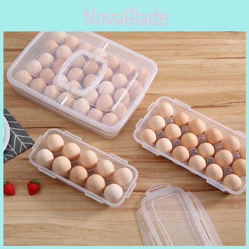 Modern Egg Container With Cover And Stackable Design For Home Kitchen Use