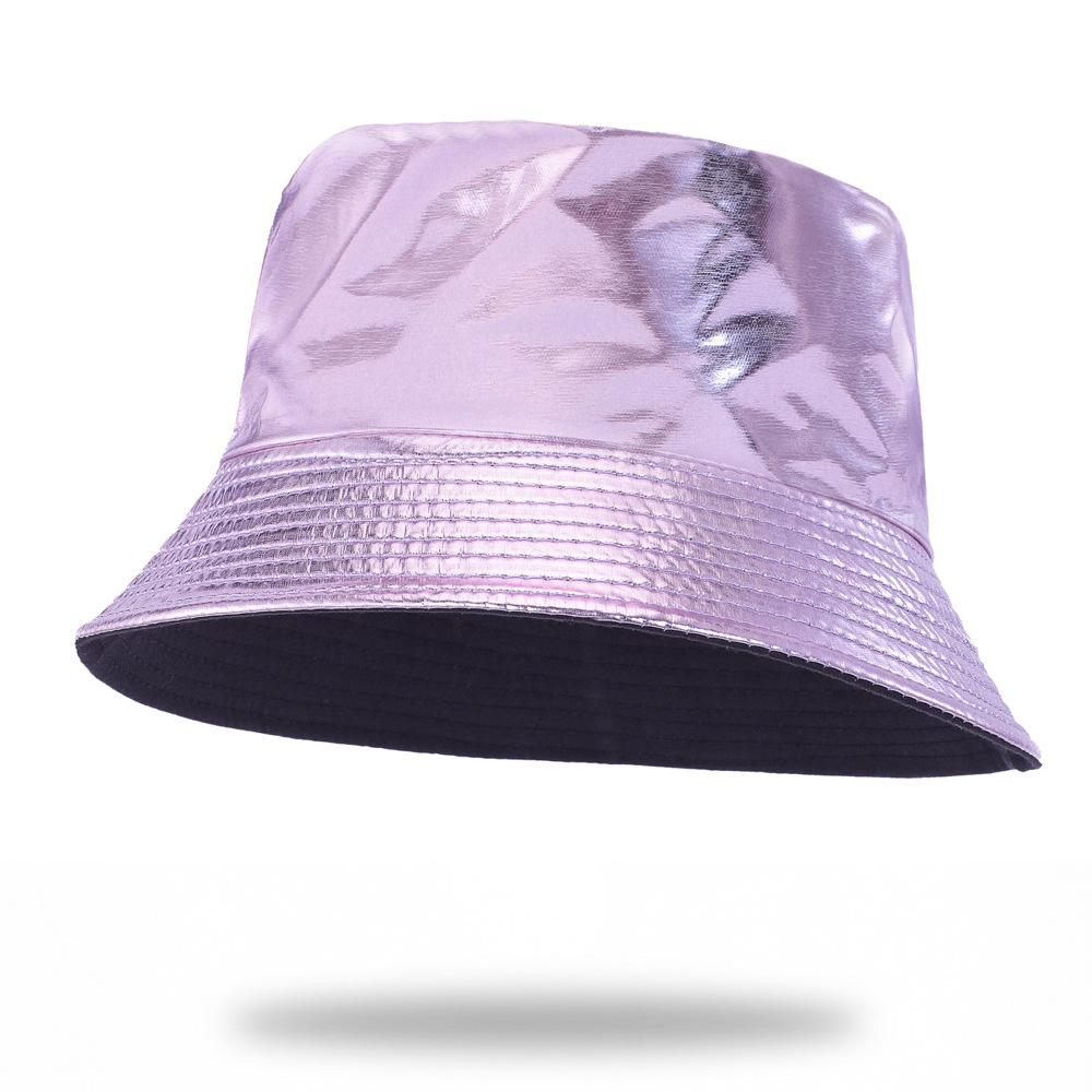 Cappello a secchiello in ecopelle da donna Reversibile in PU Cappello da sole Moda Autunno Impermeabile Cappello da pescatore Cappello a secchiello da sole Reversibile