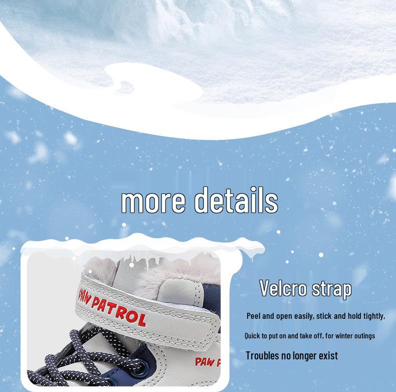 Genuine Paw Patrol Kids' Winter Non-slip Cotton Shoes 2025: Fashionable, Thickened, Versatile, Dirt-resistant.