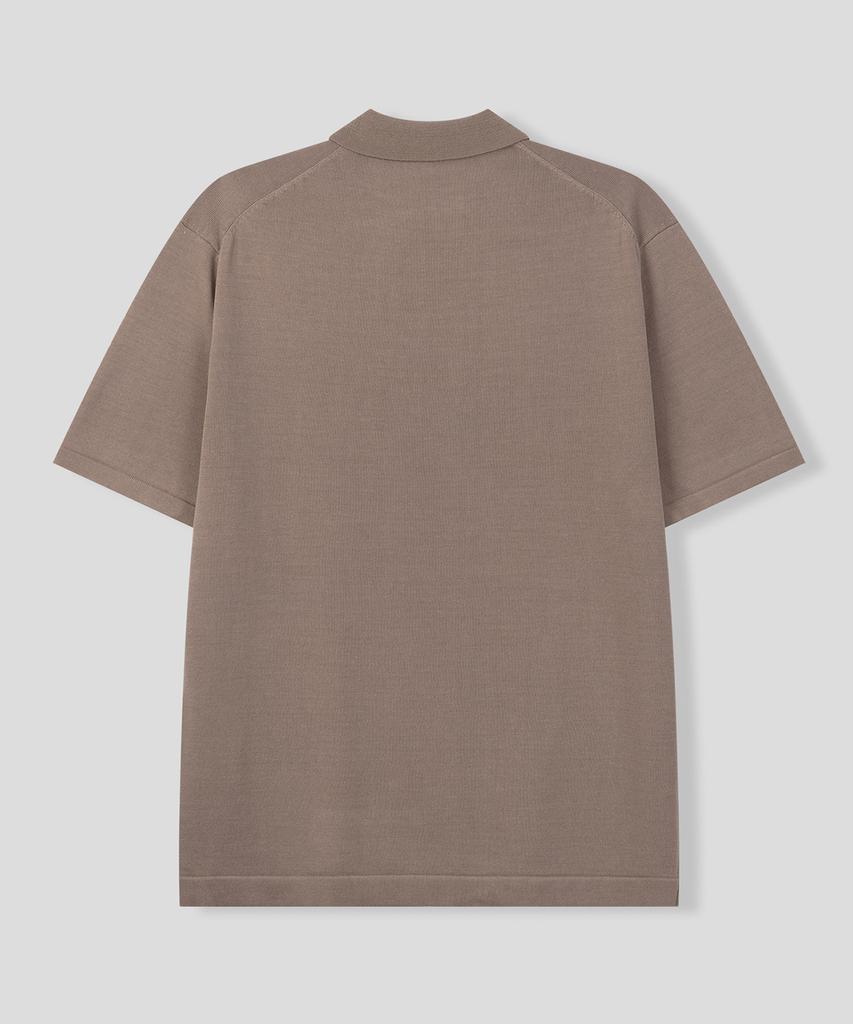 BLACK MOMENT Rayon Blended Knit Polo Shirt [Mocha Brown]
