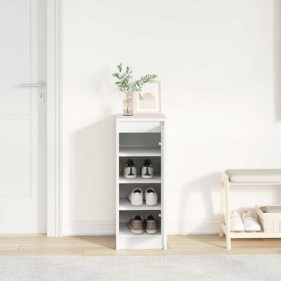 Shoe Cabinet White 29.5 X 34 X 76 Cm Engineered Wood