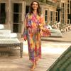 Leopard Print Long Cardigan Loose Large Size Beach Sunscreen Jacket Bikini Blouse