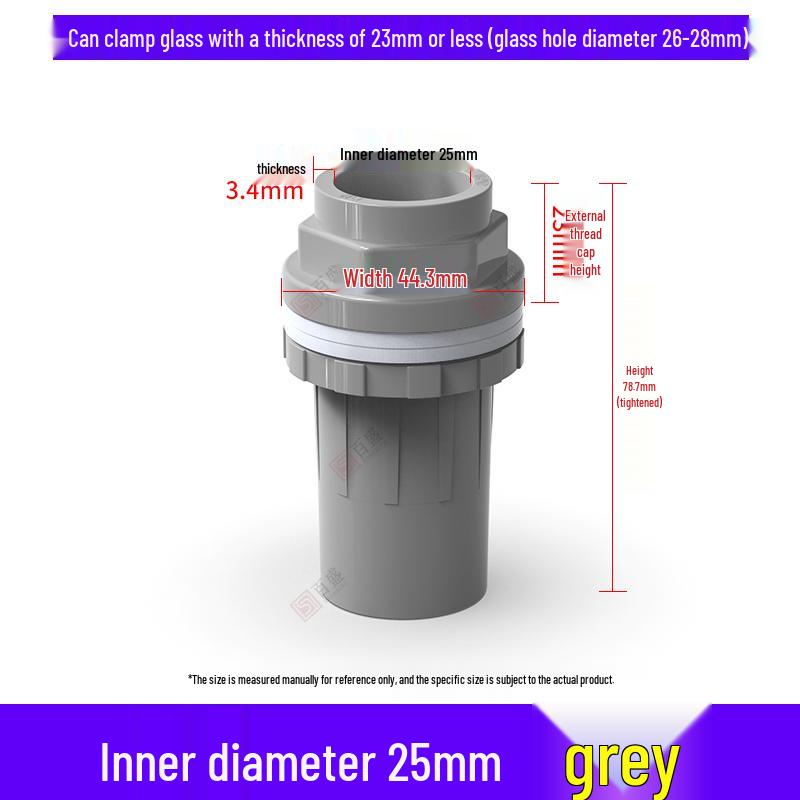PVC Fish Tank Inlet/Outlet Waterproof Connector with Extended Male/Female Threads