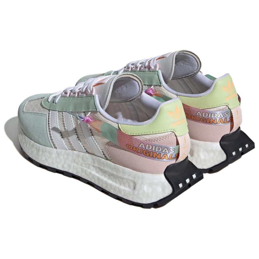 Adidas Originals Retropy E5 Leather Boost Comfortable Shock Absorption Non-Slip Low-Top Lifestyle Shoes Women Sneaker Green White Yellow ID6259